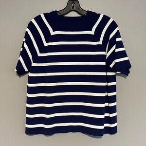 Ralph Lauren Navy and White Striped Top